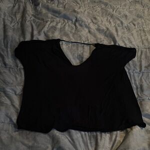 La SENZA Black Crop Blouse with Relaxed Fit
